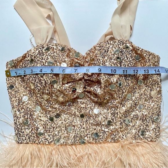 3/$20 Junior Dress RAMEPAGE Sequined with feather hem, Tag says Size 5 - Picture 13 of 13